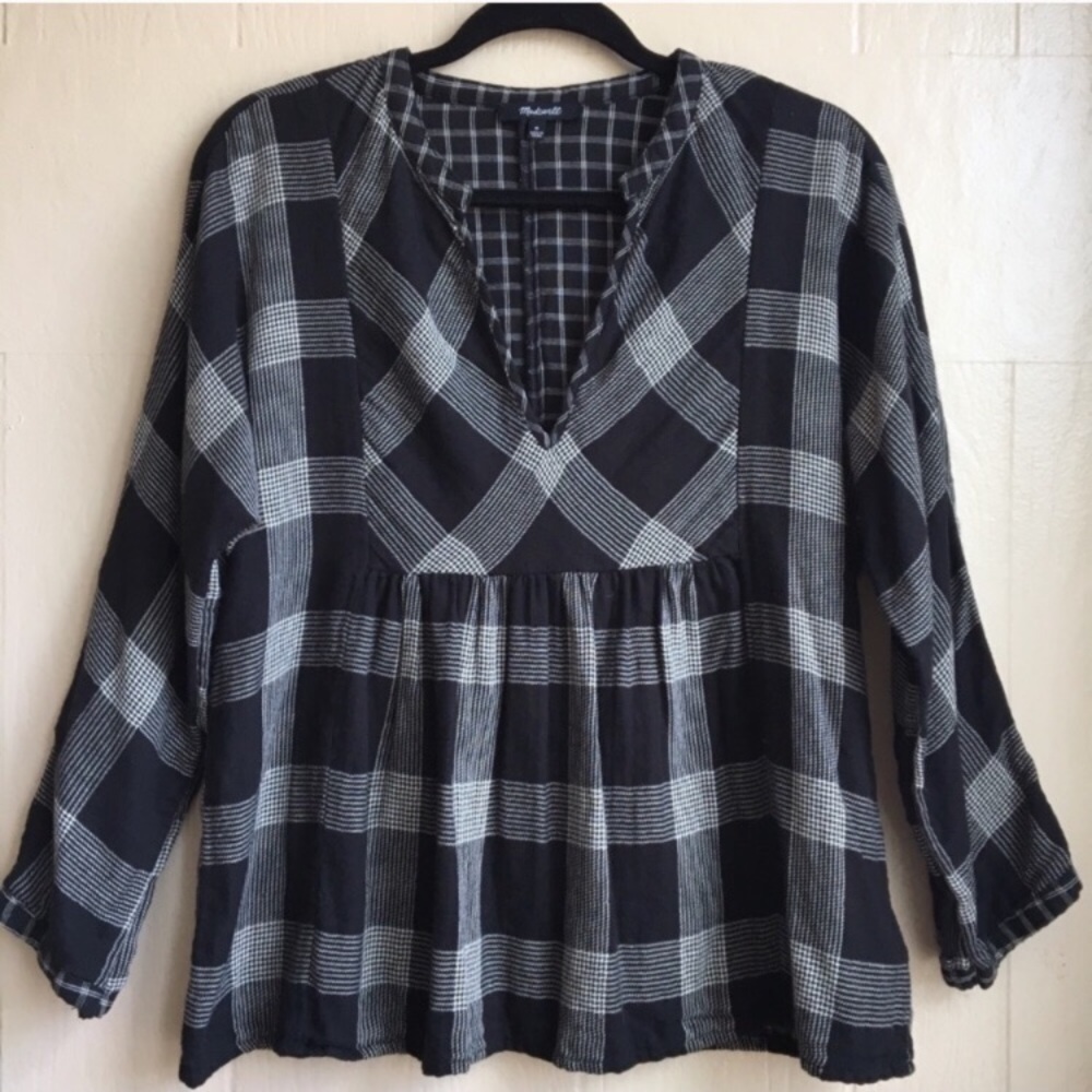 Madewell Boheme Popover Shirt in Hayden Plaid
